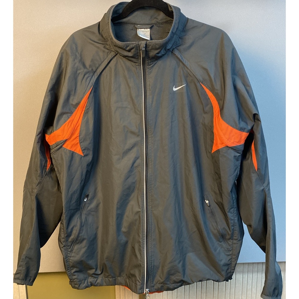 Nike FitStorm Convertible Women's Running Jacket Gray Orange 2X-Large 339648-062